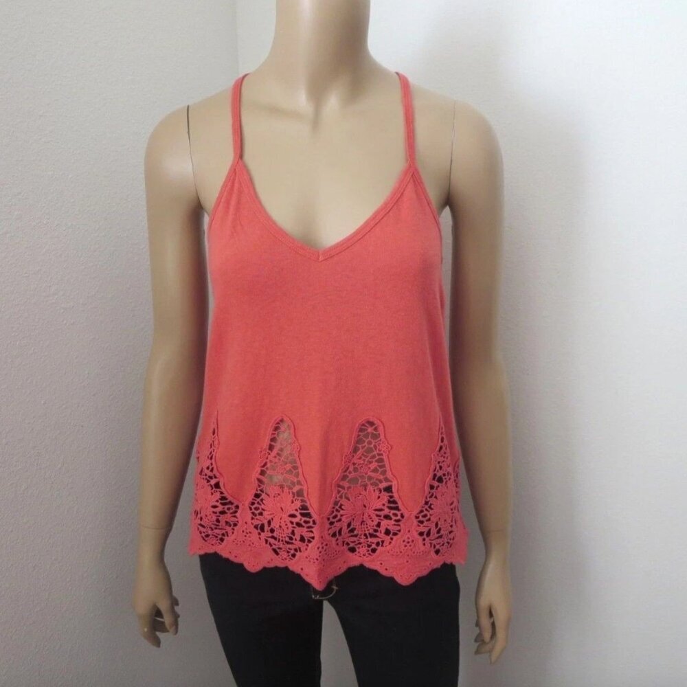 NWT Abercrombie Womens Lace Crochet Tank Top Size XS Red